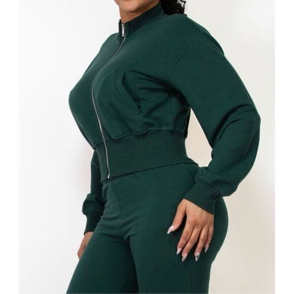 Hunter Green Zip Jacket Pants Set - Picture 2 of 15